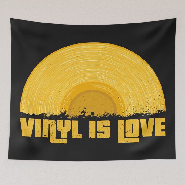 Item preview, Yellow Vinyl is love (black) designed and sold by animinimal.