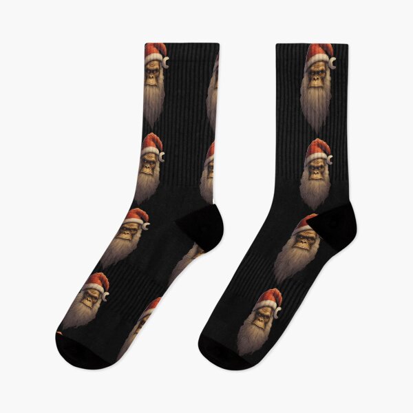Item preview, Bigfoot wearing Santa Clauses hat designed and sold by Linework Studio.
