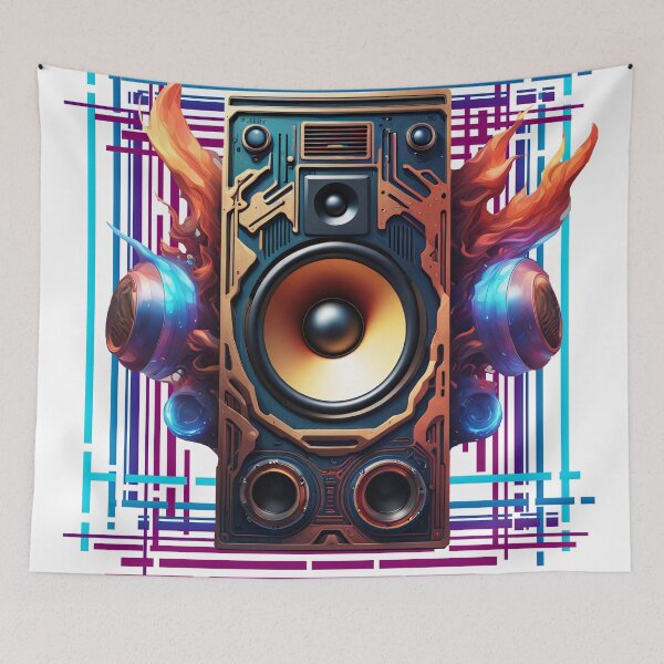 Item preview, Speaker with sound waves lines design designed and sold by Salimgor Hangaround Music.