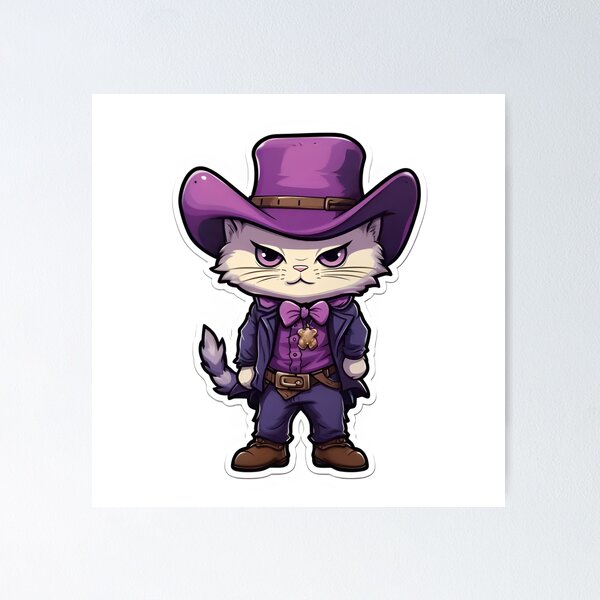 Item preview, cowboy cat with hat designed and sold by Crea-Designer.