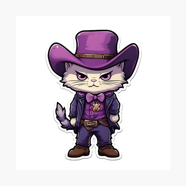 Item preview, cowboy cat with hat designed and sold by Crea-Designer.