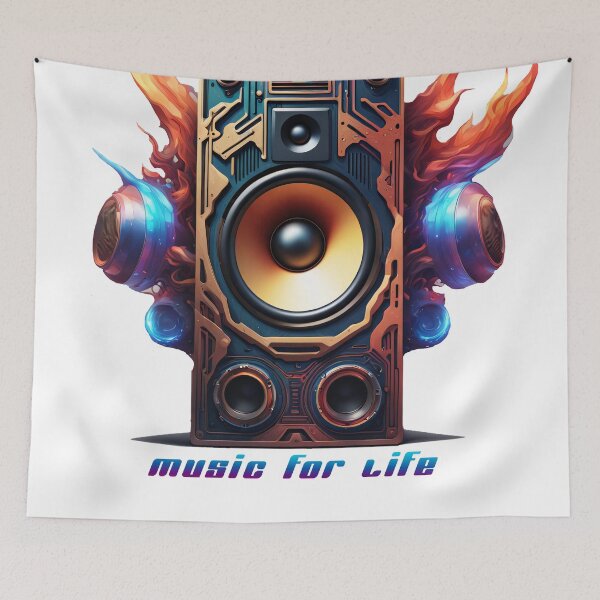 Item preview, Speakers with sound waves music for life designed and sold by Salimgor Hangaround Music.