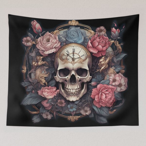 Item preview, Eternal Bloom: Gothic Skull Romance in Pastel designed and sold by DarkDesign69.