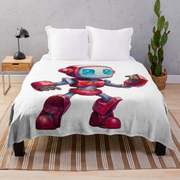 Item preview, Red Retro Robot designed and sold by ZenEvoke.