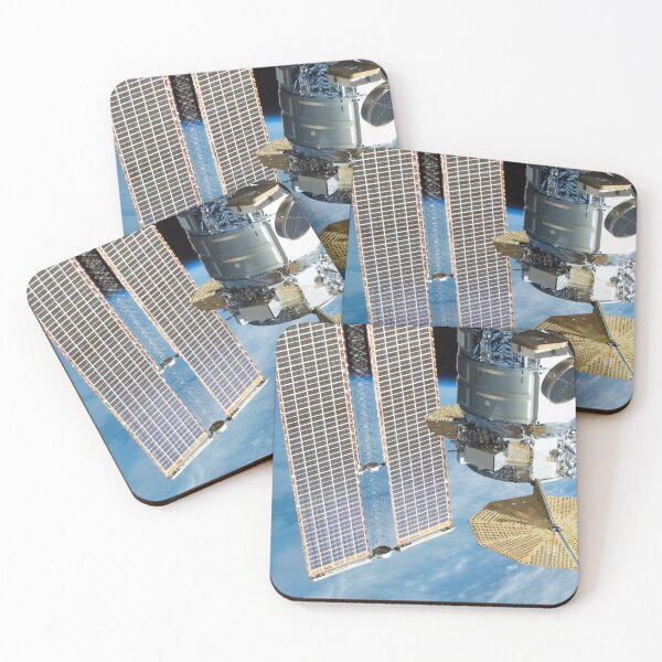 Item preview, STK204998S-Cygnus cargo spacecraft and ISS solar arrays above the South Atlantic Ocean. designed and sold by StocktrekImages.
