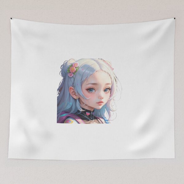 Item preview, A beautiful girl with blue hair and green eyes designed and sold by Sanan Israyilli.