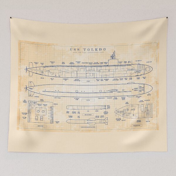 Item preview, USS Toledo (SSN-769) Submarine (Old Blue Grid) designed and sold by BGALAXY.