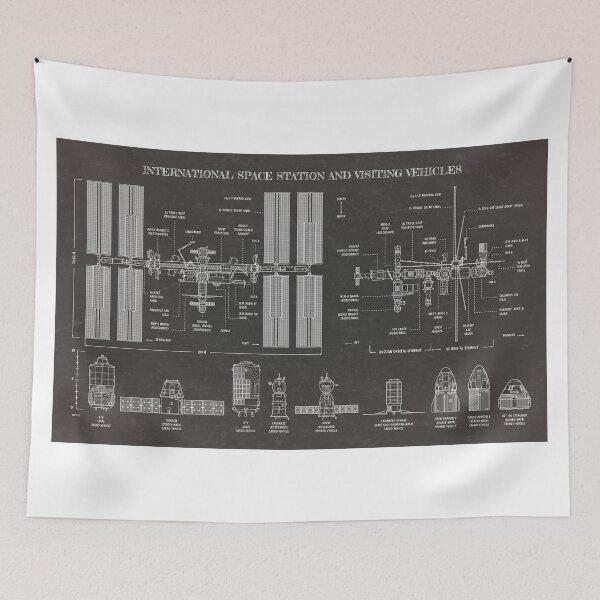 Item preview, International Space Station (ISS) and Visiting Vehicles (Blackboard) designed and sold by BGALAXY.