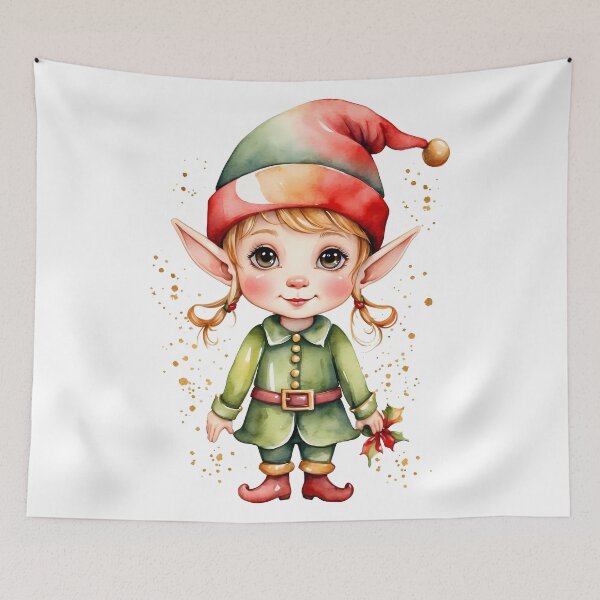 Item preview, Elf girl cartoon Christmas designed and sold by wplamkung.