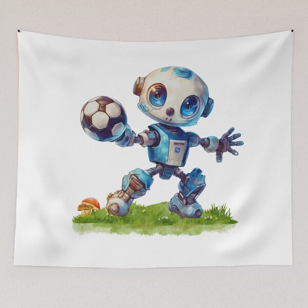 Artikelvorschau, Retro-Roboter, der Fußball spielt entworfen und verkauft von ZenEvoke.