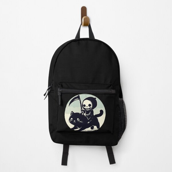 Item preview, Kawaii Grim Reaper Riding on Black Cat designed and sold by TomFrontierArt.