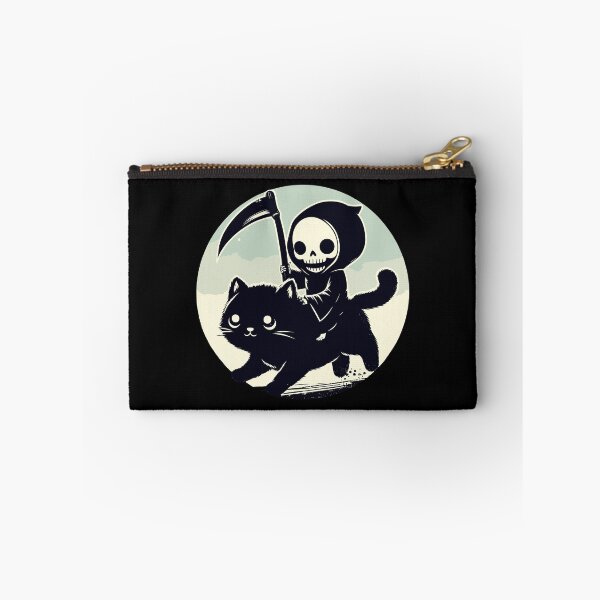Item preview, Kawaii Grim Reaper Riding on Black Cat designed and sold by TomFrontierArt.