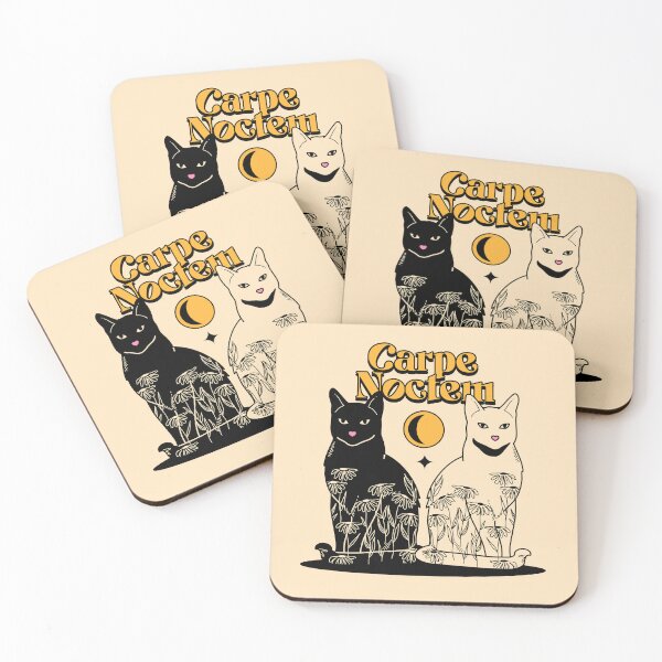 Item preview, Carpe Noctem Black Cat in beige designed and sold by charcoalcatco.
