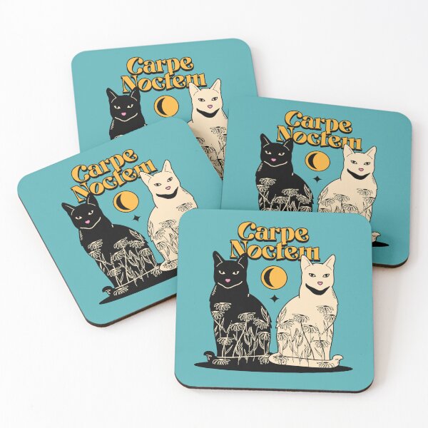 Item preview, Carpe Noctem Black Cat in blue designed and sold by charcoalcatco.