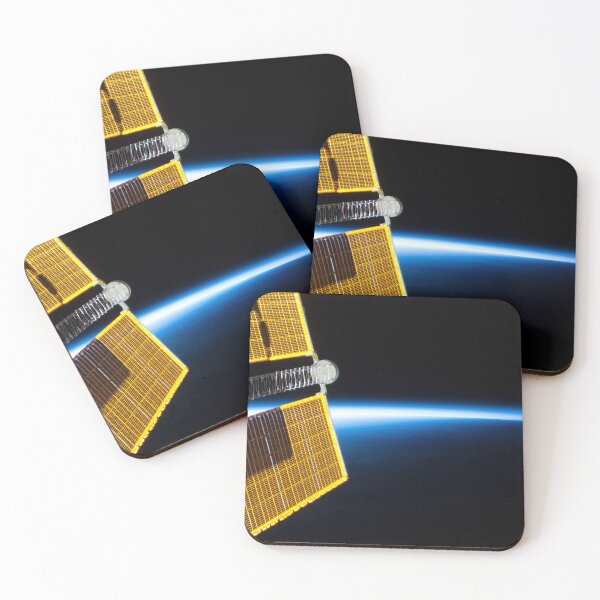 Item preview, STK205011S-Solar arrays backdropped by the blue glow of Earth's limb. designed and sold by StocktrekImages.