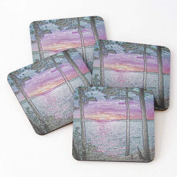 Item preview, Lake Sunset-Colour Embossed -Available As Art Prints-Mugs,Cases,Duvets,T Shirts,Stickers,etc designed and sold by born30.