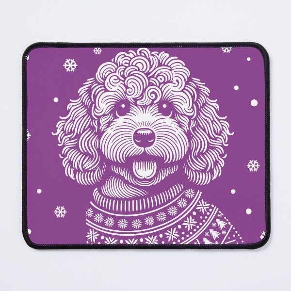 Item preview, Christmas Cockapoo, Dog Wearing a Winter Sweater Purple designed and sold by hidden-design.