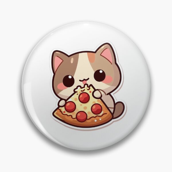 Item preview, kitty eating pizza designed and sold by Booksshack.
