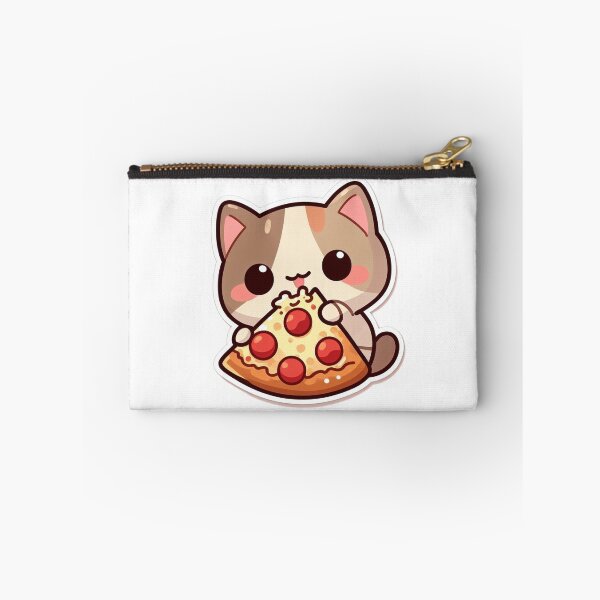 Item preview, kitty eating pizza designed and sold by Booksshack.