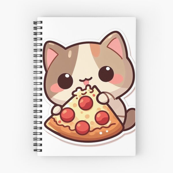 Item preview, kitty eating pizza designed and sold by Booksshack.