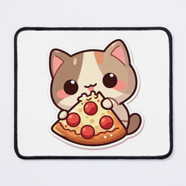 Item preview, kitty eating pizza designed and sold by Booksshack.