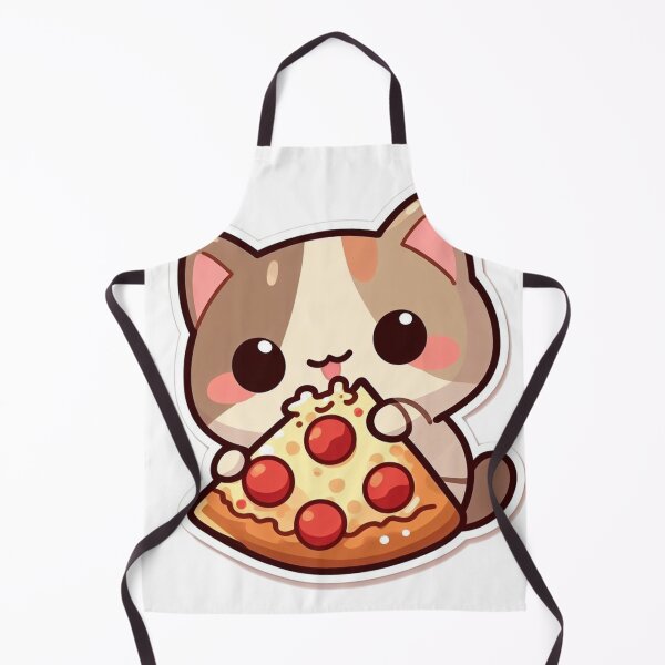 Item preview, kitty eating pizza designed and sold by Booksshack.
