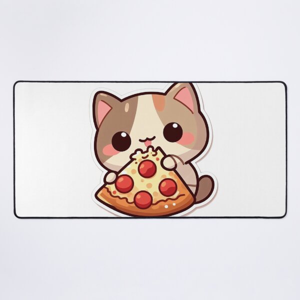 Item preview, kitty eating pizza designed and sold by Booksshack.