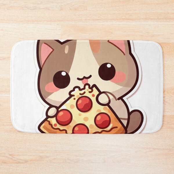 Item preview, kitty eating pizza designed and sold by Booksshack.
