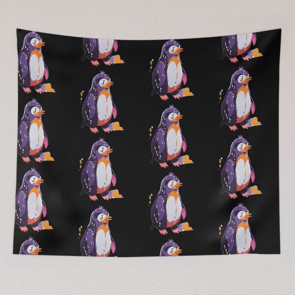 Artikelvorschau, Retro Folk Art Pinguin Hintergrund 80er Fusion entworfen und verkauft von ElLocoMus.