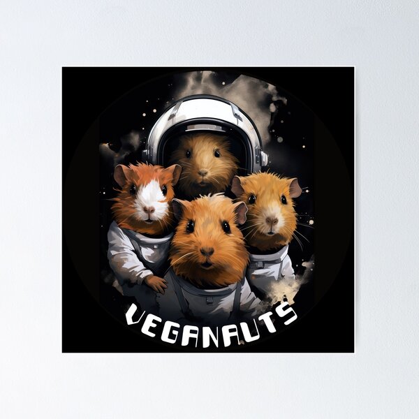 Item preview, Vegan Guinea Pig Astronauts designed and sold by kansaikate.