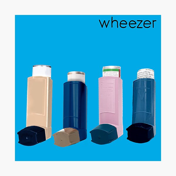Item preview, Wheezer Blue Album (Weezer but they're actual Asthma Puffers) designed and sold by superraddd.