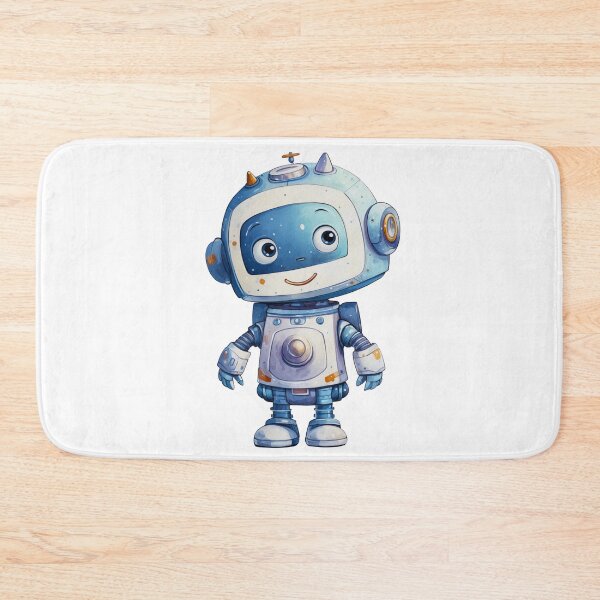 Artikelvorschau, Retro blauer Roboter entworfen und verkauft von ZenEvoke.