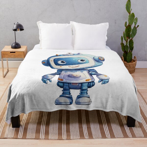 Item preview, Retro Blue Robot designed and sold by ZenEvoke.