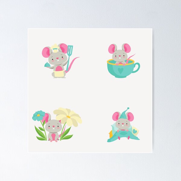 Item preview, cute little happy mouse designed and sold by huape.