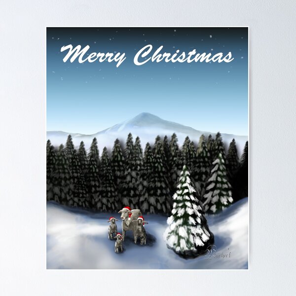 Item preview, Christmas sheep in Santa hats, singing carols 'round the tree! designed and sold by Marthers.