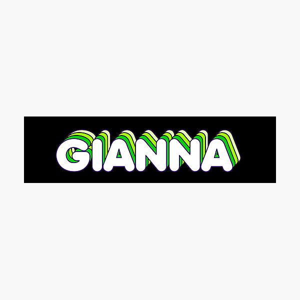 Item preview, Green Layers Gianna Name Label (Black) designed and sold by NormadWorld.