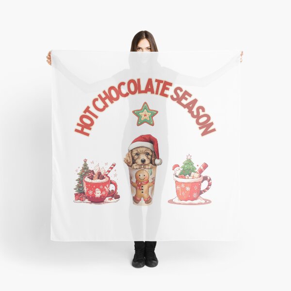 Item preview, Poodle Christmas Holiday Santa Cute Dog with Drink Hot Chocolate Cocoa in Winter designed and sold by darunwan.