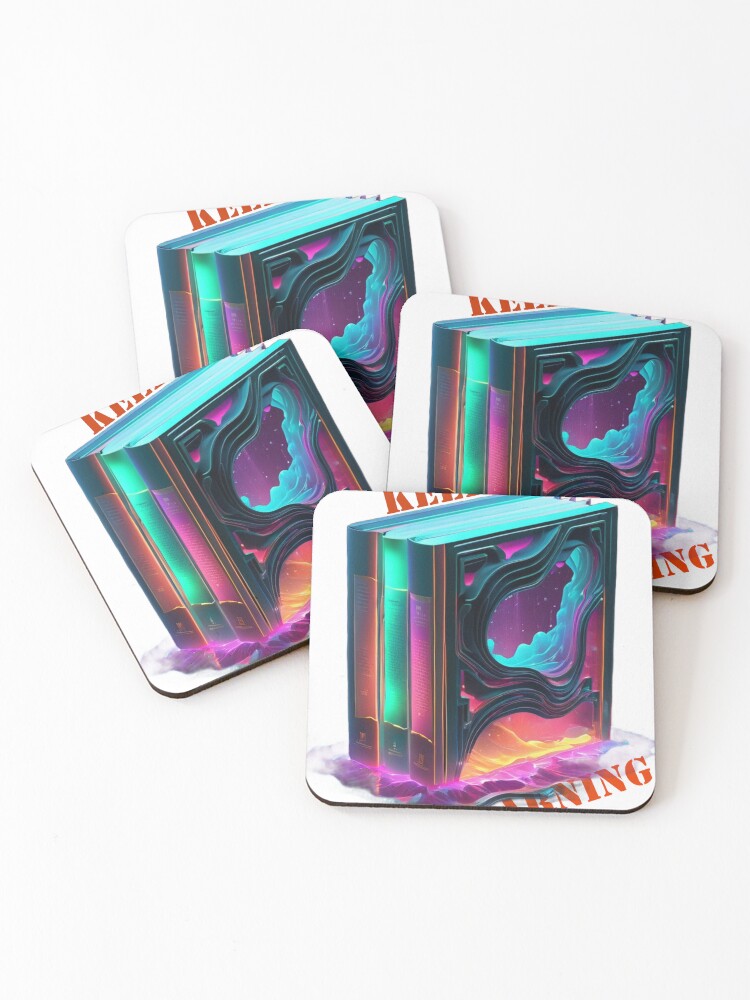 Thumbnail 1 of 5, Coasters (Set of 4), Keep Learning designed and sold by DesignPrePress.