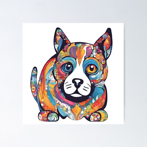 Item preview, Colorful Cute Dog designed and sold by SAKADesignArt.
