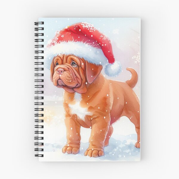 Item preview, Dogue de Bordeaux Christmas Puppy Design wearing a festive Santa Hat designed and sold by OByD.