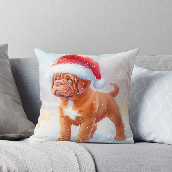 Item preview, Dogue de Bordeaux Christmas Puppy Design wearing a festive Santa Hat designed and sold by OByD.