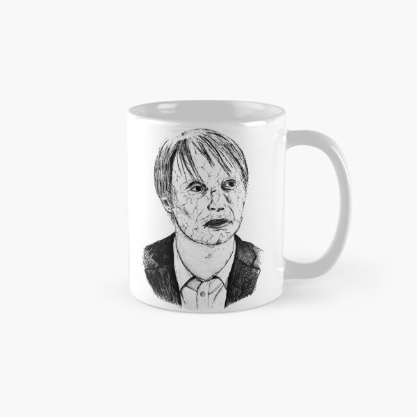 Item preview, Poor Mad Mikkelsen Black Portrait Pen Drawing Transparent designed and sold by surmind.