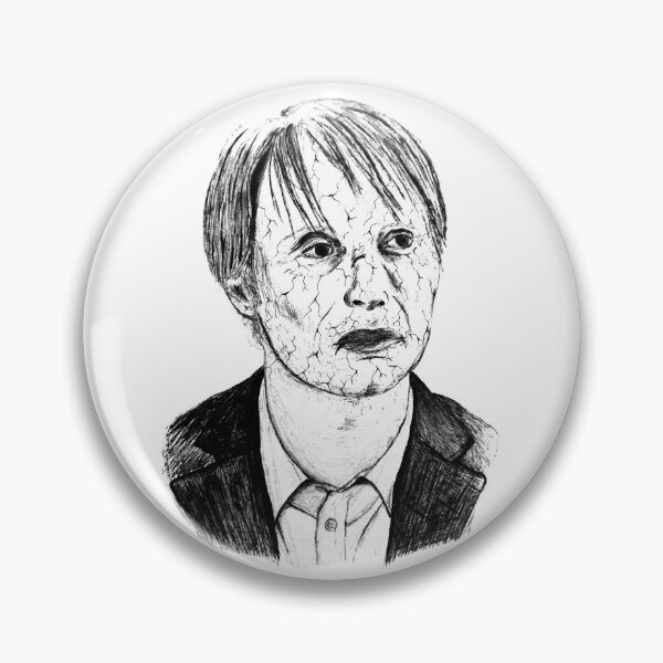 Item preview, Poor Mad Mikkelsen Black Portrait Pen Drawing Transparent designed and sold by surmind.
