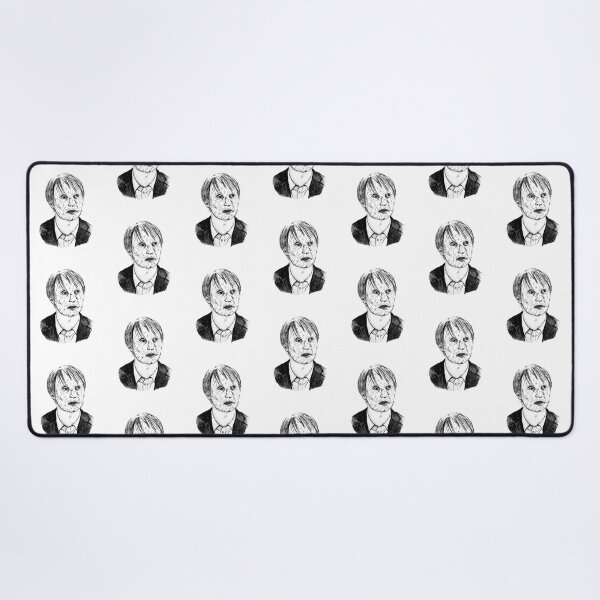 Item preview, Poor Mad Mikkelsen Black Portrait Pen Drawing Transparent designed and sold by surmind.