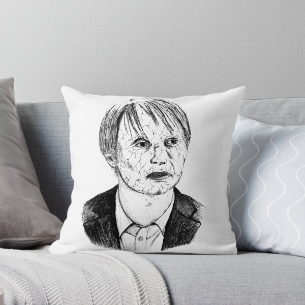 Item preview, Poor Mad Mikkelsen Black Portrait Pen Drawing Transparent designed and sold by surmind.