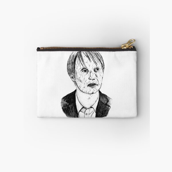 Item preview, Poor Mad Mikkelsen Black Portrait Pen Drawing Transparent designed and sold by surmind.