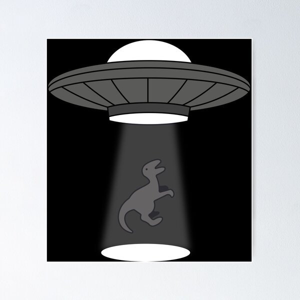 Item preview, Dinosaur UFO Abduction designed and sold by Ihatethewinter.