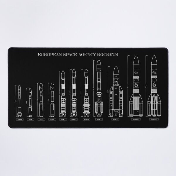 Item preview, European Space Agency Rockets - White Stencil (No Background) designed and sold by BGALAXY.