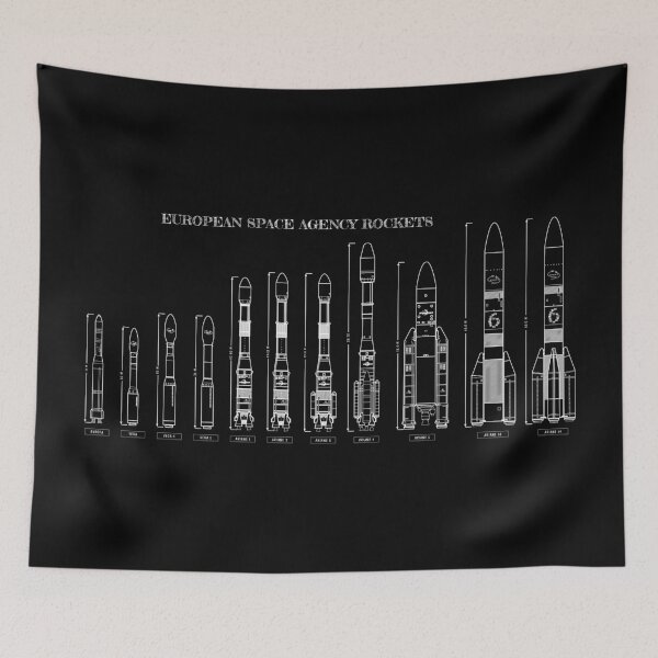 Item preview, European Space Agency Rockets - White Stencil (No Background) designed and sold by BGALAXY.