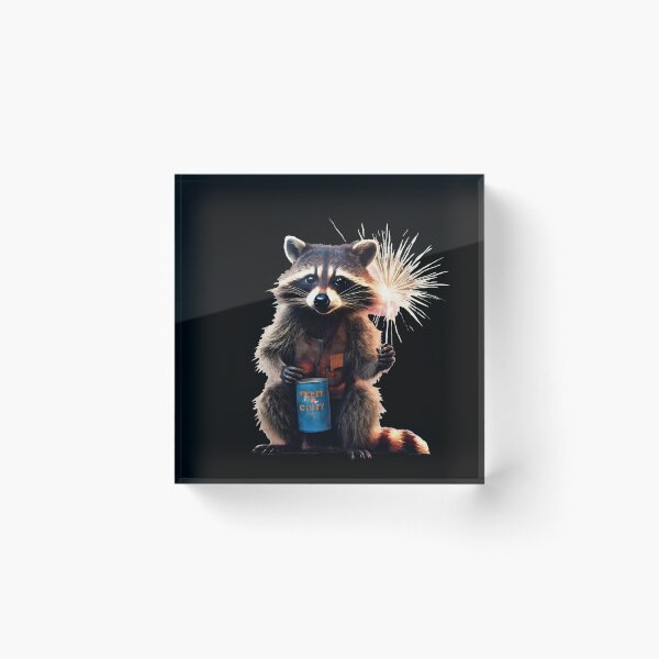 Item preview, Happy New Year Raccoon Fireworks designed and sold by Aquillashop.